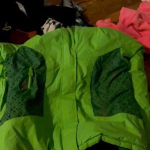 Green winter coat heave